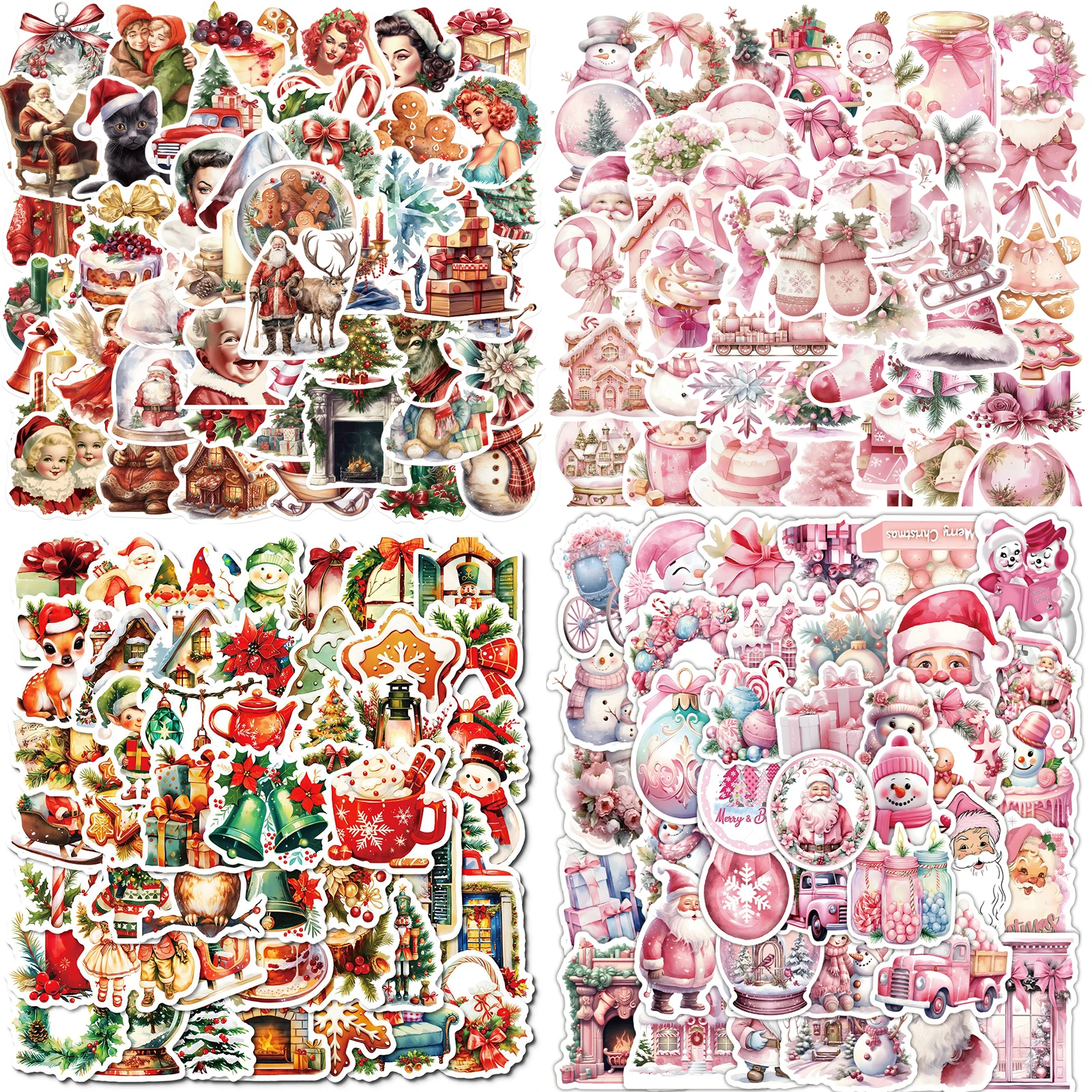 

50PCS Christmas Series Graffiti Stickers Christmas Elements Cartoon Decal DIY Laptop Phone Guitar Skateboard Waterproof Sticker