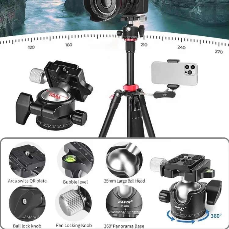 Most Popular Red Black Portable Folding Aluminum Alloy Photography Camera Fitting Tripod Stand for Phone