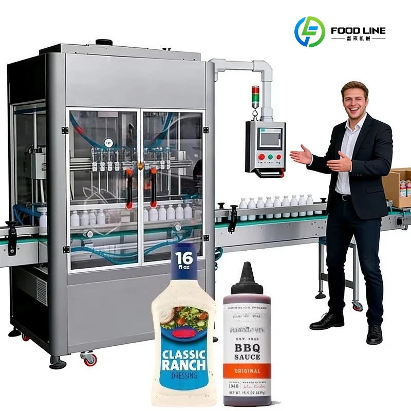 Automatic Seasoning Sauce Plastic Squeeze Bottle Filling Machine BBQ Sauce Salad Dressing Jar Filling Machine Customized