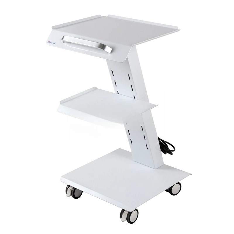 

Clinic Portable trolley Three-layer high-gloss white function car Beauty pet dental clinic Mobile tool cart