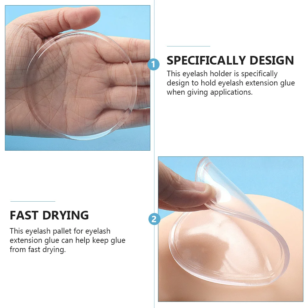 

5Pcs Silicone Eyelash Pallet Transparent Reusable Holder for Eyelash Extension Fast Drying Prevention Beauty Salon Tool