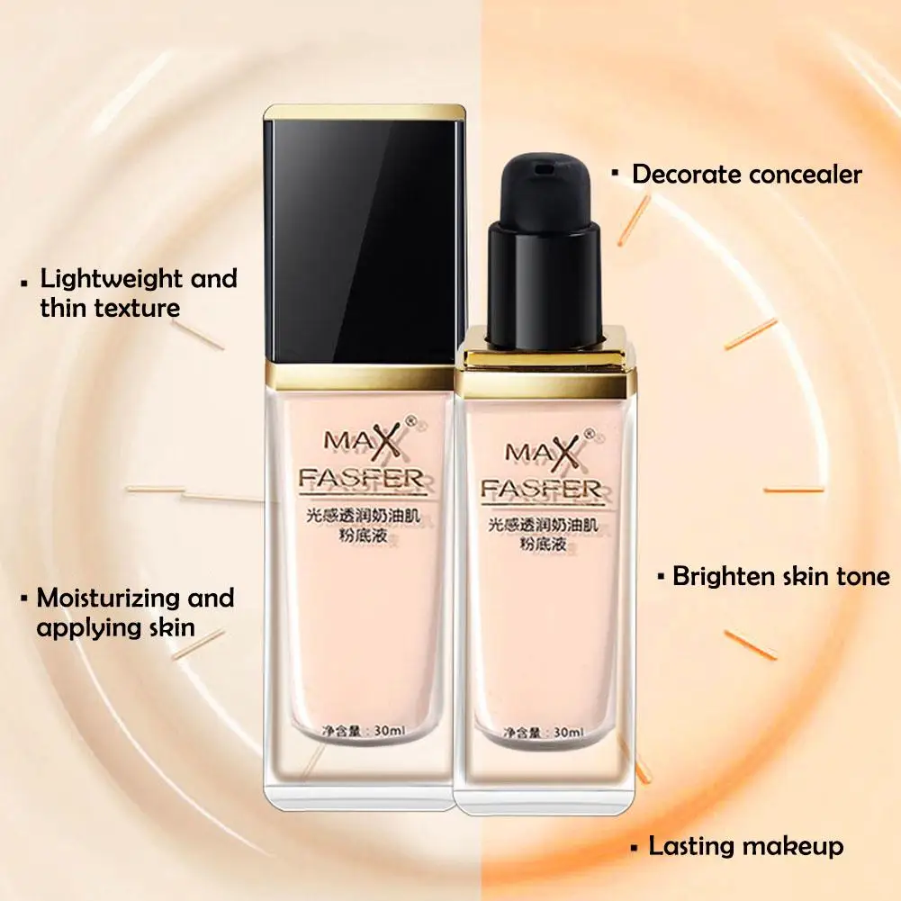 Lang anhaltende feuchtigkeit matte flüssige Gesichts grundierung vollständige Abdeckung Concealer White ning Oil Control Gesicht Basis Make-up