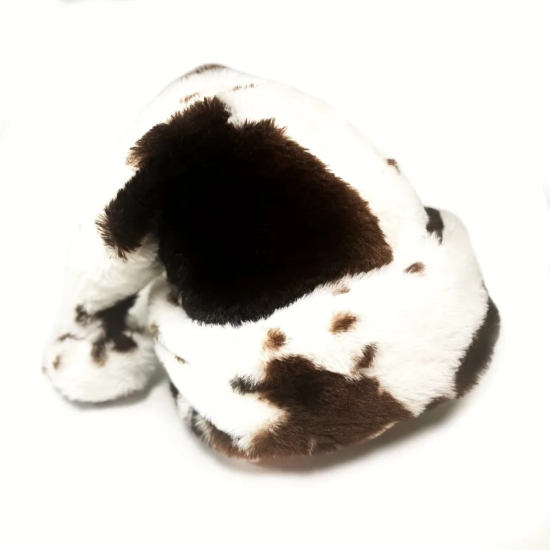 大人用の快適なぬいぐるみ牛柄クリスマスハット手洗い可能ホリデーヘッドピース |   遊び心のあるデザインの柔らかい質感のクリスマスハット