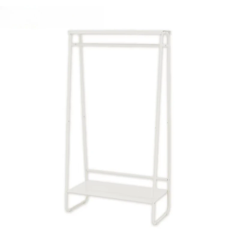 Simple and Modern White Metal Floor-to-ceiling Drying Rack Double Shelf, Space-saving Design, Suitable for Bathroom Wardrobes view 4