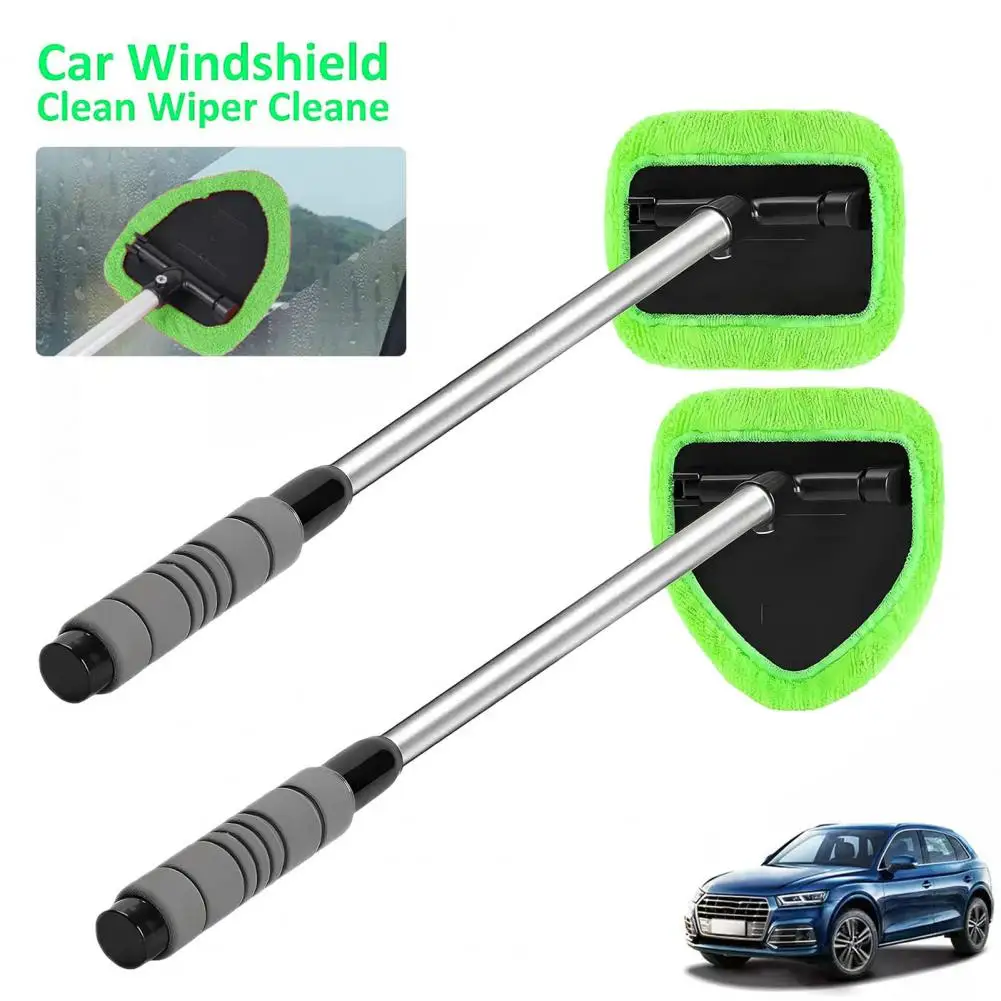 

Car Glass Cleaning Brush Windshield Cleaner with 180-Degree Swivel Head Long Handle RV Car Window Cleaning Scrubber