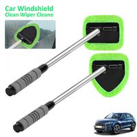 Car Glass Cleaning Brush Windshield Cleaner with 180-Degree Swivel Head Long Handle RV Car Window Cleaning Scrubber