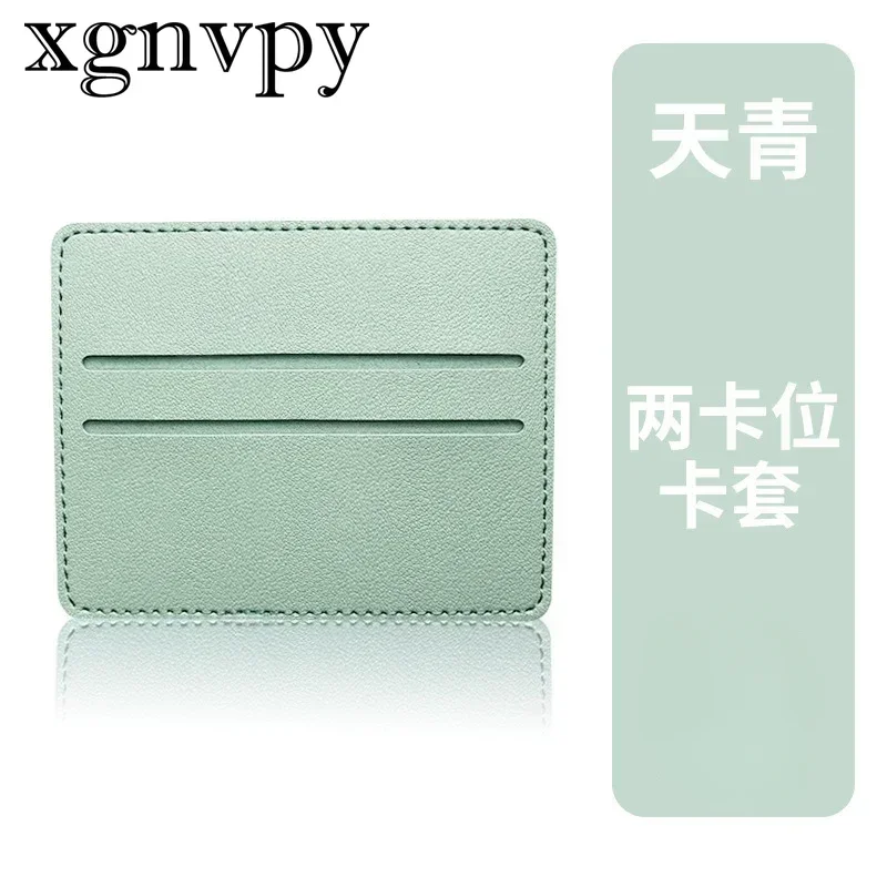 Xgnvpy New Fashion Exquisite Multi-card Bag Female Portable Bus Card Set Pure Color Simple