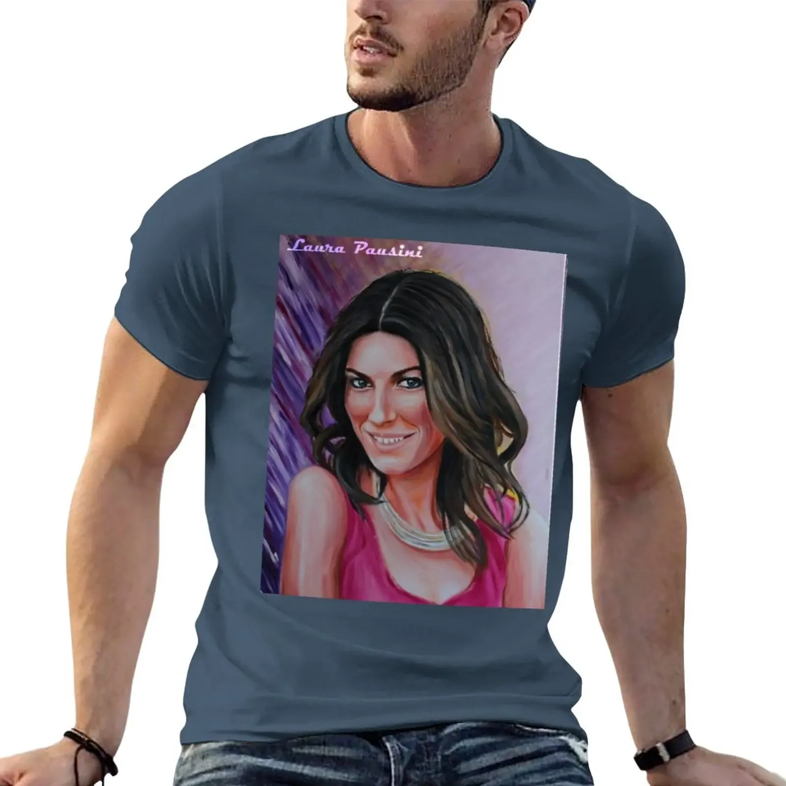 Laura Pausini T-Shirt summer clothes t-shirts man animal print shirt for boys T-shirts for men cotton