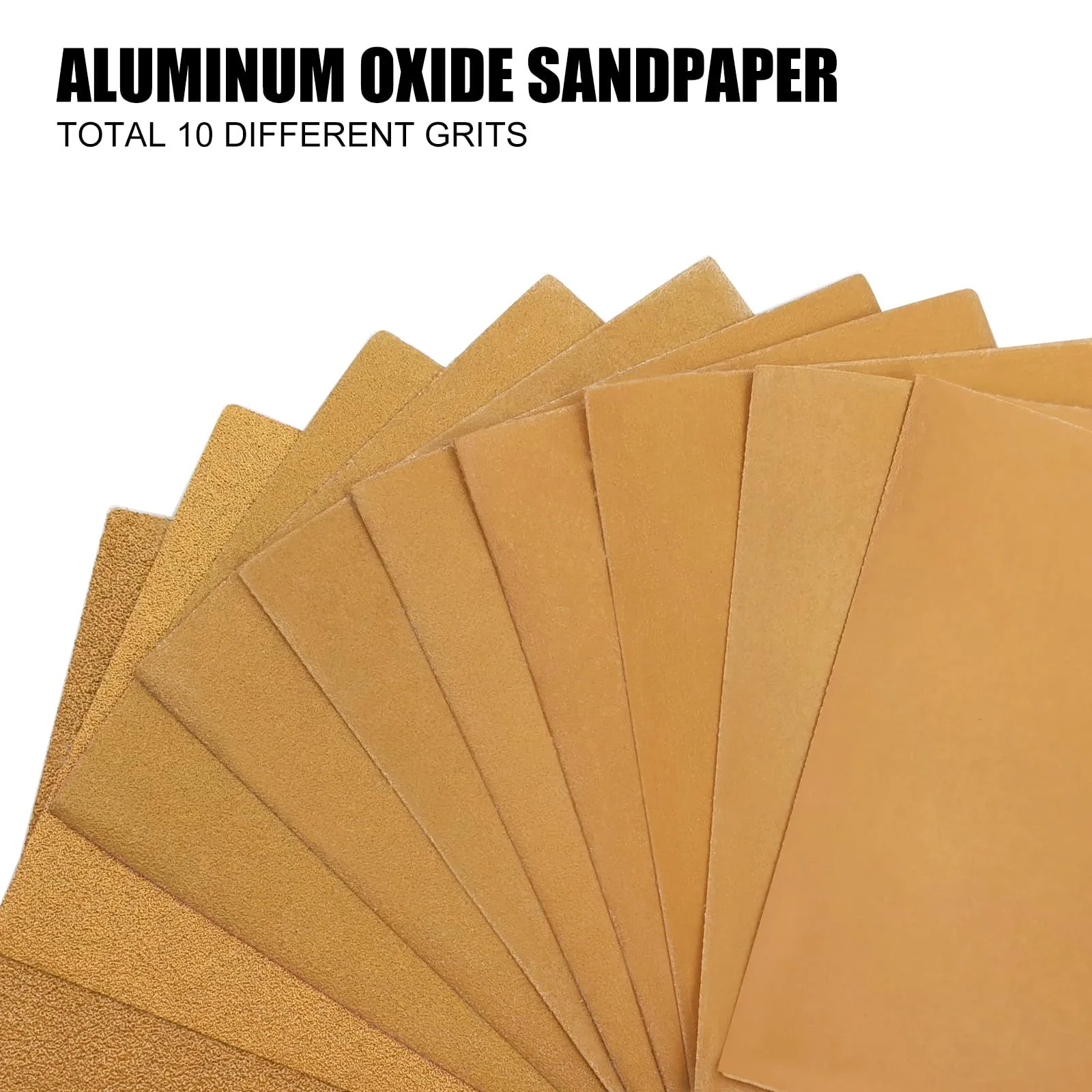 Kit de papel de lija de Aro y bucle, 115x140MM, 100 piezas surtido de papel de lija de grano 40-1000 para lijadora de palma para carpintería automotriz