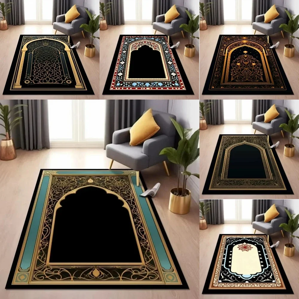 Luxury Prayer Mat for Living Room and Bedroom Soft Non Slip Floor Carpet Comfortable Islamic Prayer Rug with Elegant Design