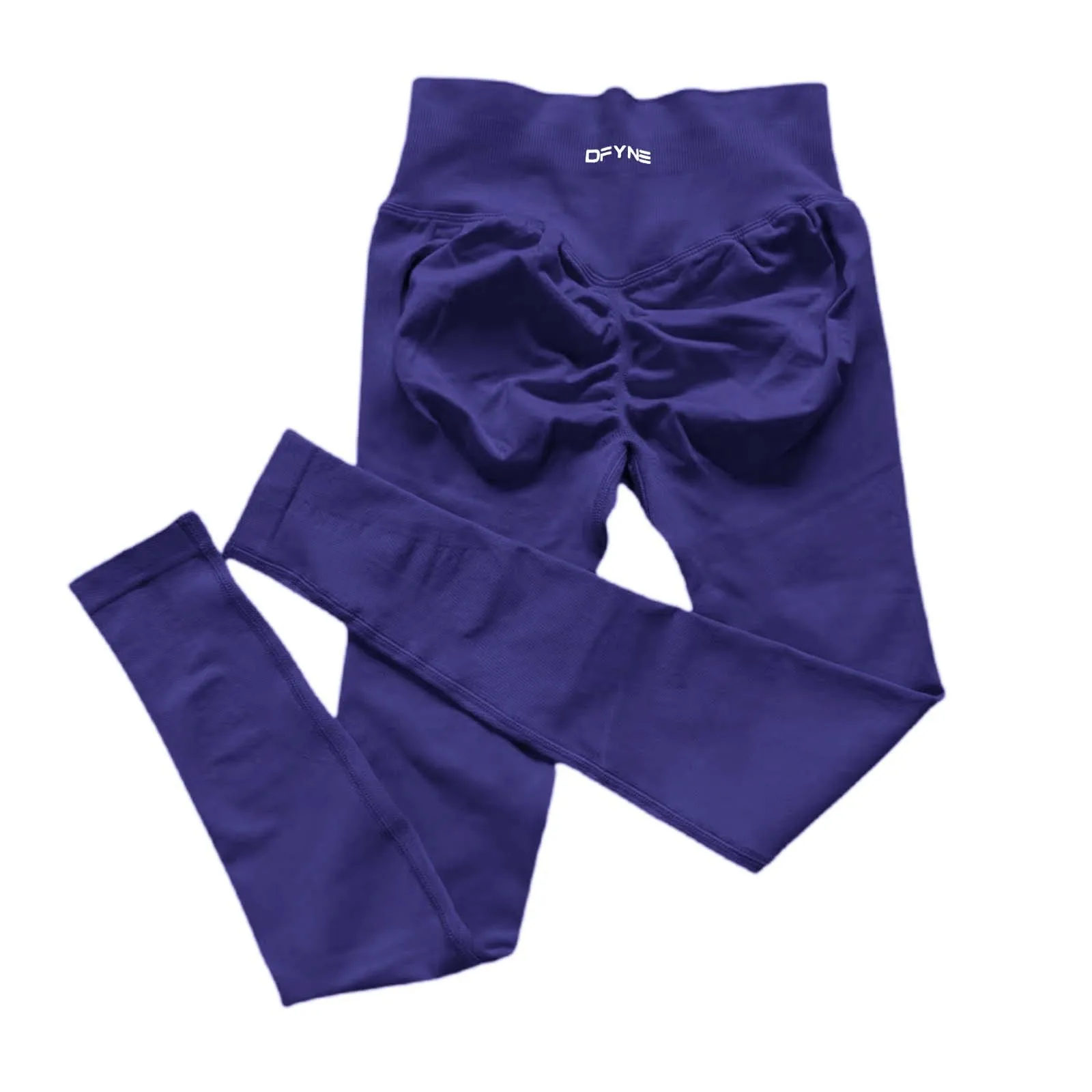 DF-mallas de Yoga de impacto para mujer, pantalones de Yoga sin costuras a la moda de nueve puntos, mallas deportivas elásticas de cintura alta para Fitness en la cadera