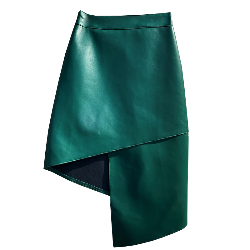 Fashion Black Irregular PU Leather Skirt Women Clothes Lady Casual Splicing Skirts Girls Y2k Skirt Female Streetwear Clothing 2