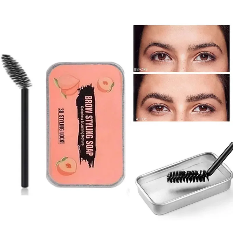 Eyebrow Soap Wax Dense Eyes Brow With Brush Waterproof Long Lasting 3D Feathery Wild Brow Styling Gel Easy To Wear Makeup Tools