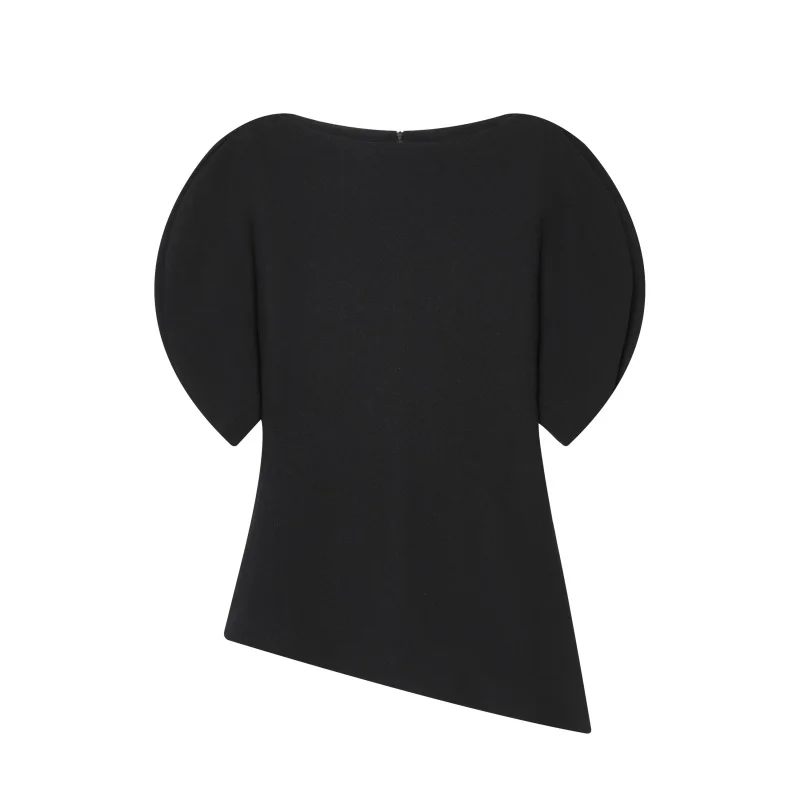 Blusa de manga corta con burbujas para mujer, elegante e informal, de calle, nueva colección Otoño/Invierno 2025