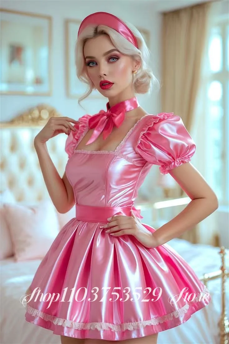 

Платье для выпускного вечера на заказ, розовая мини-юбка с квадратным вырезом, коктейльное платье с кружевной отделкой и бантом, вечернее платье для особых случаев, школьное платье для выпускного вечера