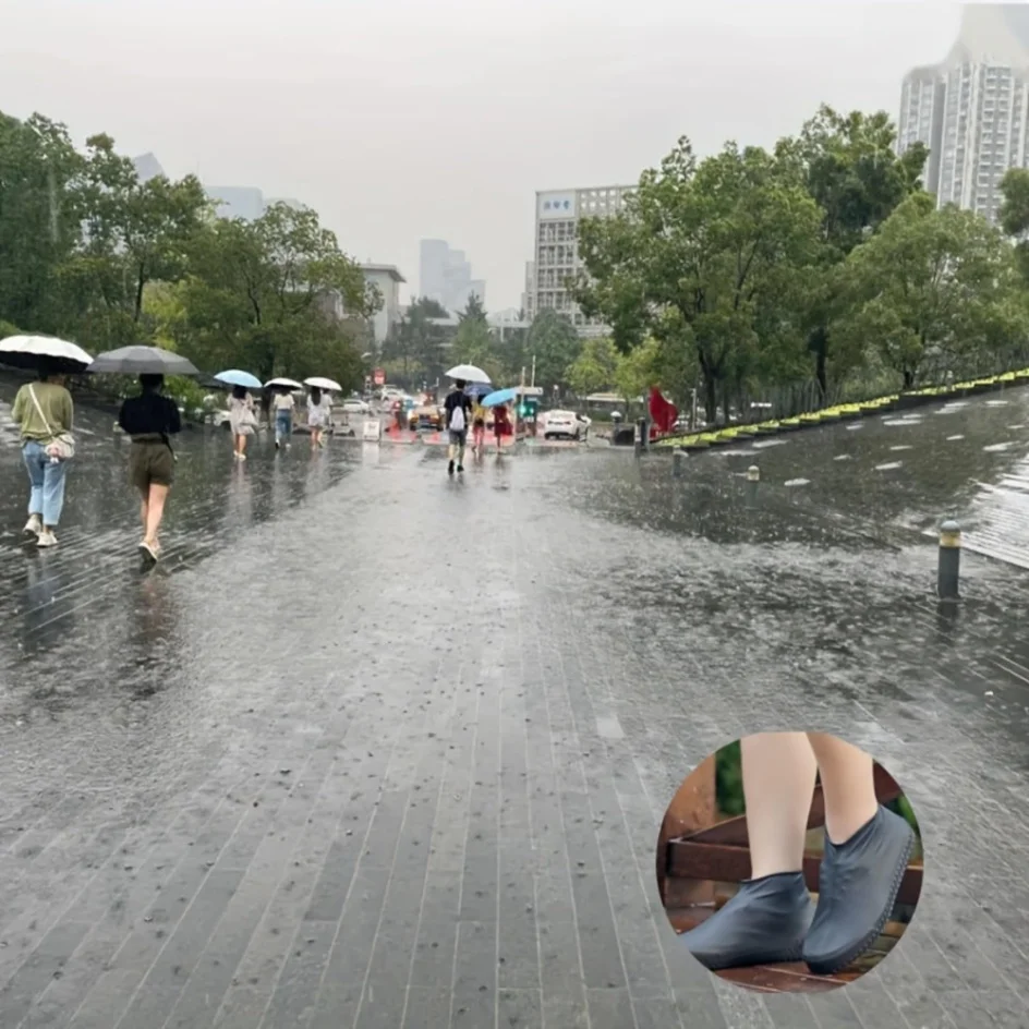 Gummi-Regenstiefel-Überschuhe für den Außenbereich, wasserdichte Silikon-Schuhüberzüge, Schuhüberzüge für regnerische Tage, wiederverwendbare rutschfeste Regenschuhe. – Detail 5