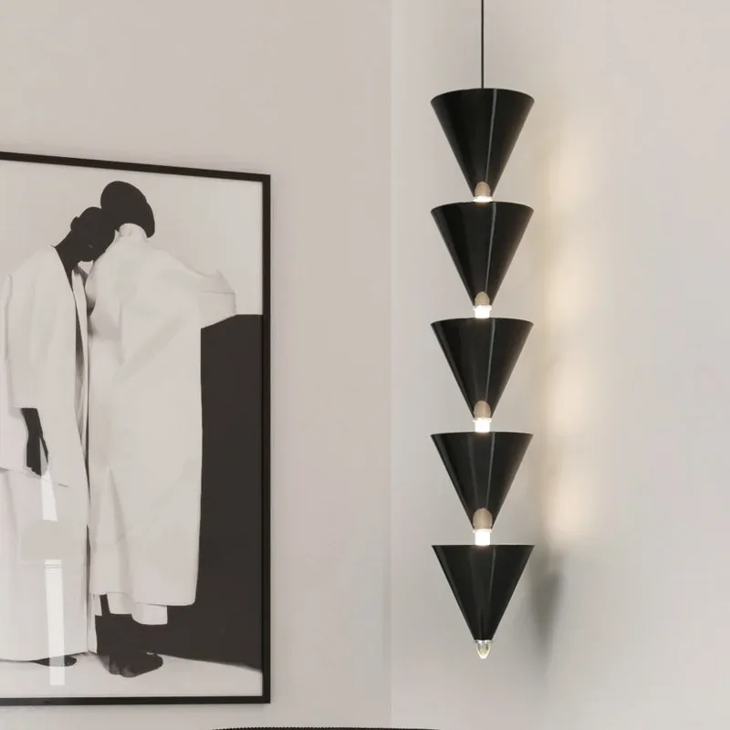 Bedroom Bedside Long Line Chandelier Irregular Conical Chandelier, Hallway and Hallway Chandelier, Nordic Creative Personality