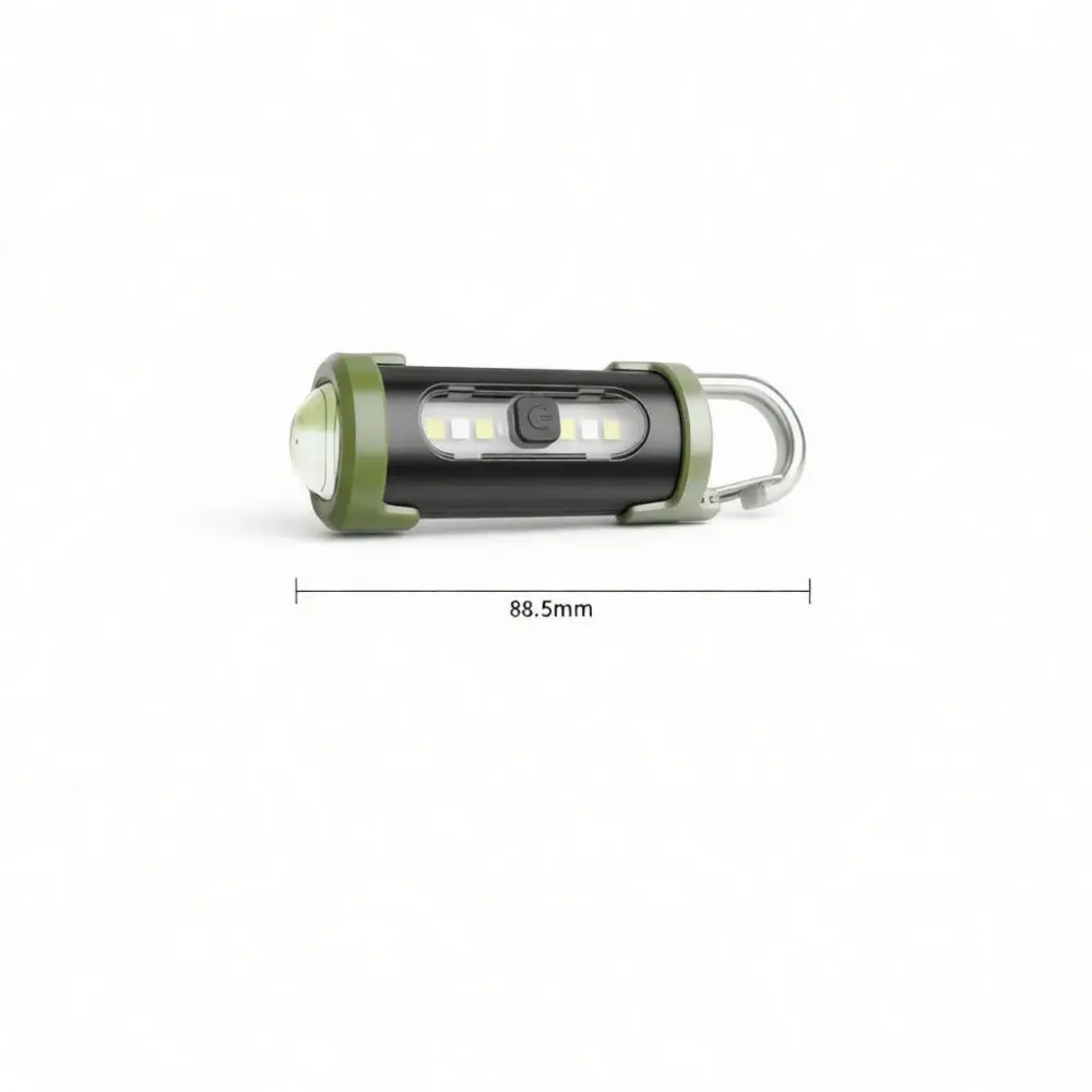 Rechargeable Mini Keychain Flashlight Bright LED Light With Hook For Outdoor Camping Fishing Hiking Night Security Use