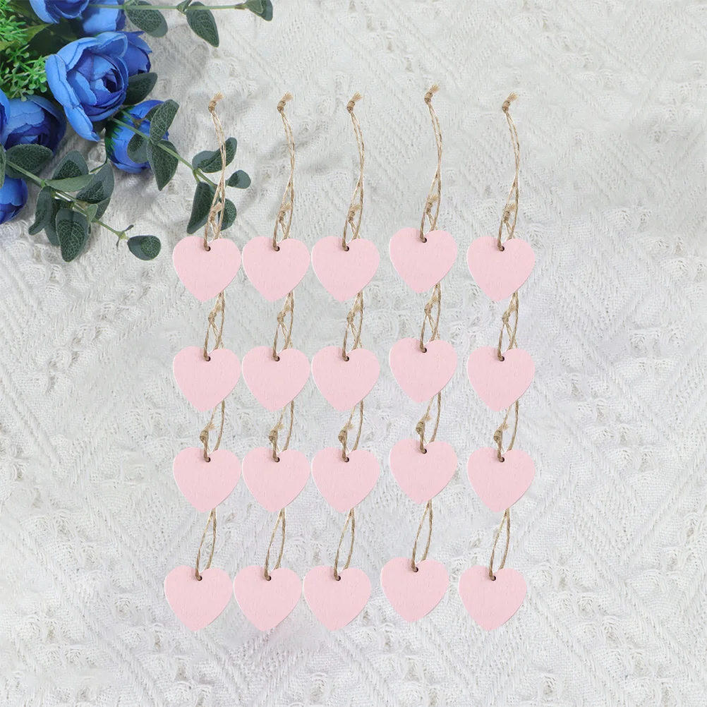 

20pcs 4Cm Heart-Shaped Wooden Pendants Romantic Decor For Home Party Valentine Gift Wood Craft Ornaments Heart Decorations