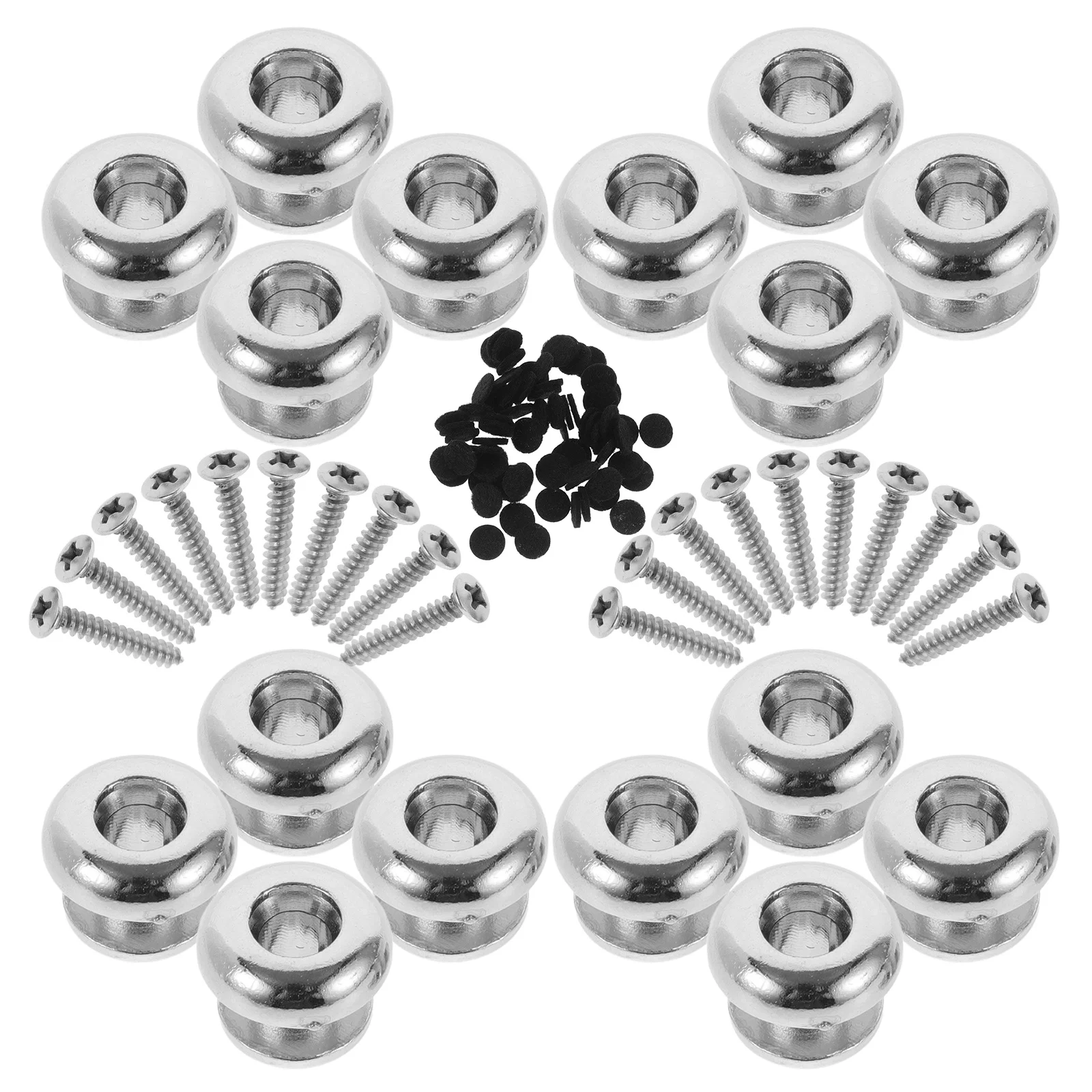 

30Pcs Guitar Strap Buttons Metal Anti-Slip Acoustic Electric Bass Strap Lock Pins Tail Set Guitar Finger Protectors