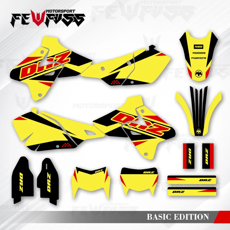 

Графические наклейки Fewfuss, наклейки для мотоцикла, фон на заказ для SUZUKI 1999 2000 2001 2002-2022 DRZ400-S-SM-E 400cc 005