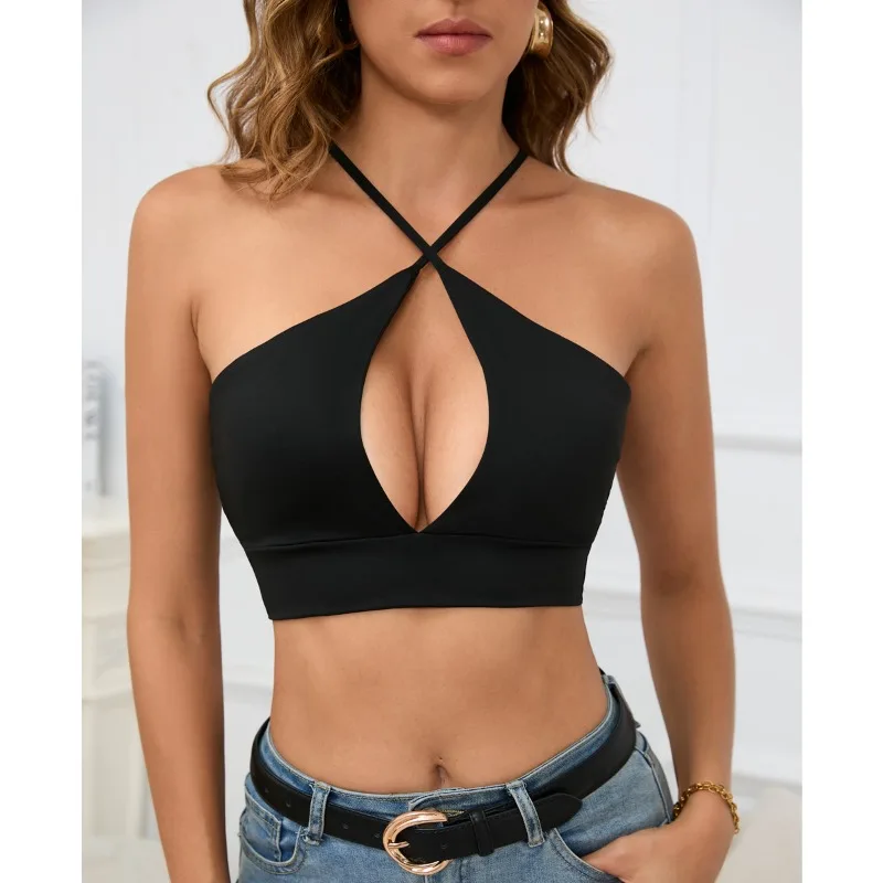 Sexy aushöhlen Leibchen Sommer ärmelloses Top Damen dünne Träger dehnbar Strand Nachtclub Outfit atmungsaktiv figurbetont rückenfrei