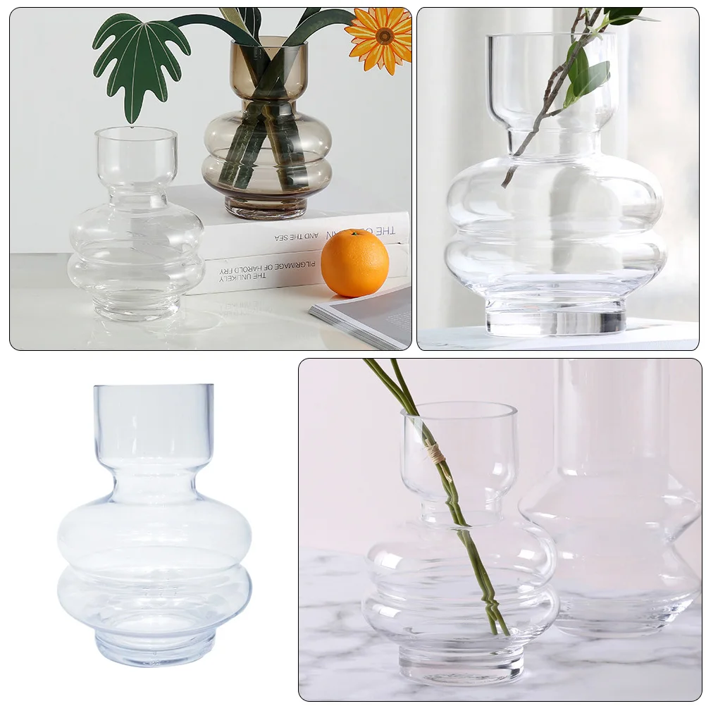 

Glass Flower Vase Nordic Style Delicate Desktop Vase for Home Decor Creative Simple Design Glass Flower Inserting Bottle