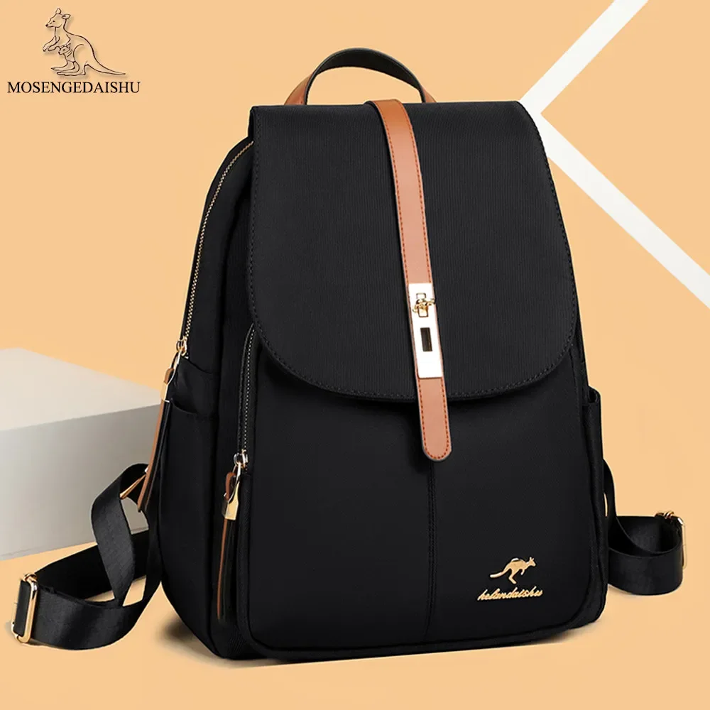 Fashion Design Travel Women Backpacks School Bag for Teenage Girls Casual Shoulder Bags Female Nylon Travel Rucksack Black Purse