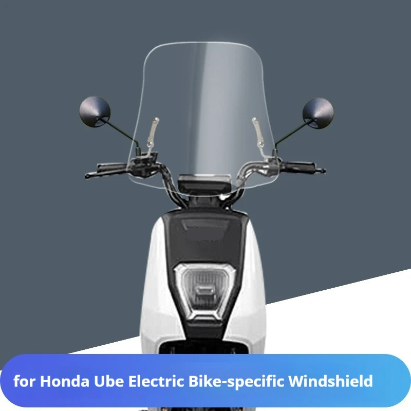 For Honda U‑be Electric Scooter Modified Front Windscreen, Clear Chest‑Protection Rainproof Wind Deflector Panel Mod Parts