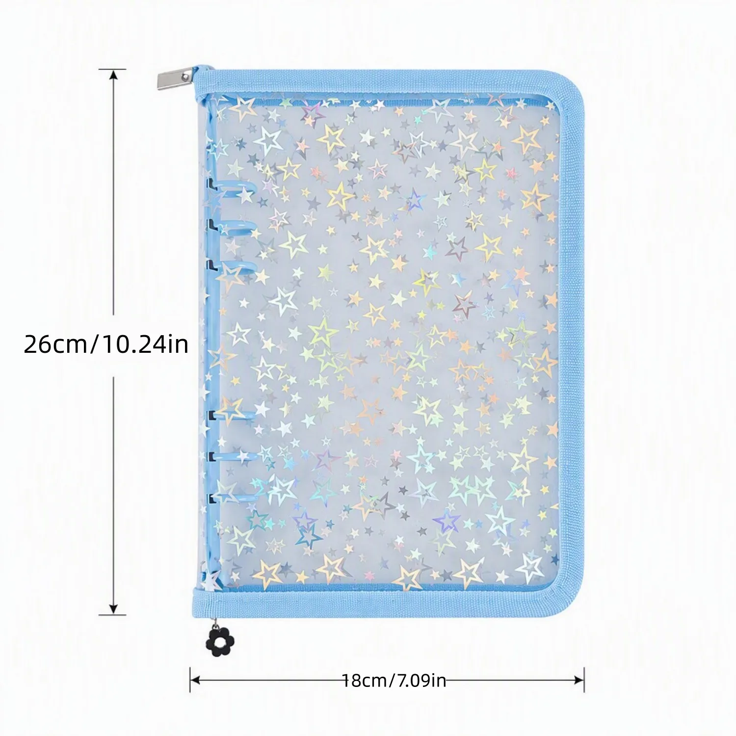 4-in-1 Aufkleber-Aufbewahrungsmappe mit transparentem Stern-Glitzer-Cover, A5, wiederverwendbarer Aufkleberbehälter, großer Bastel-Aufkleber-Organizer – Detail 6