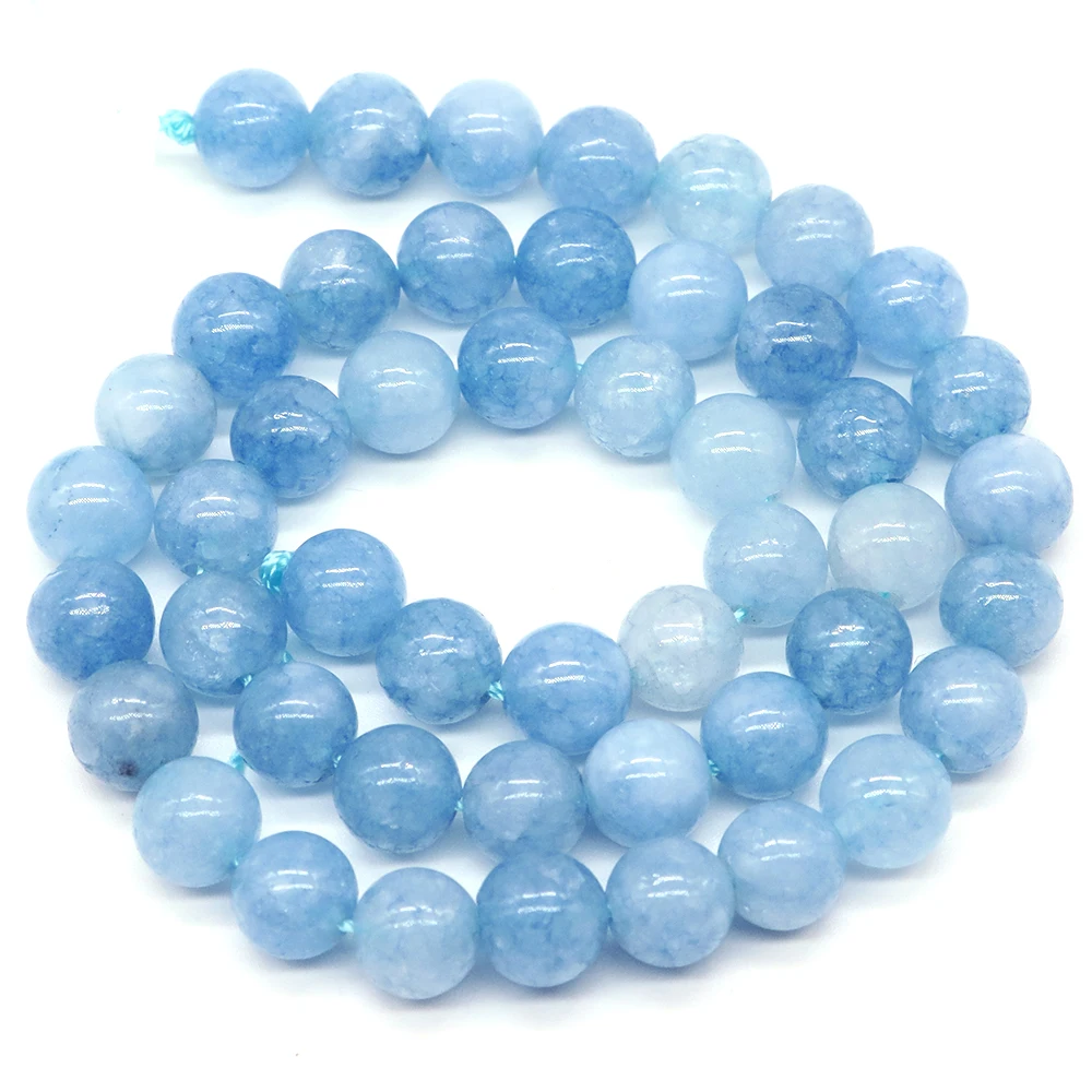 

1 Strand Natural Aquamarine Stone Beads 4/6/8/10mm Round Gem Bead for DIY Bracelet Charms Jewelry Making Accessories Wholesale
