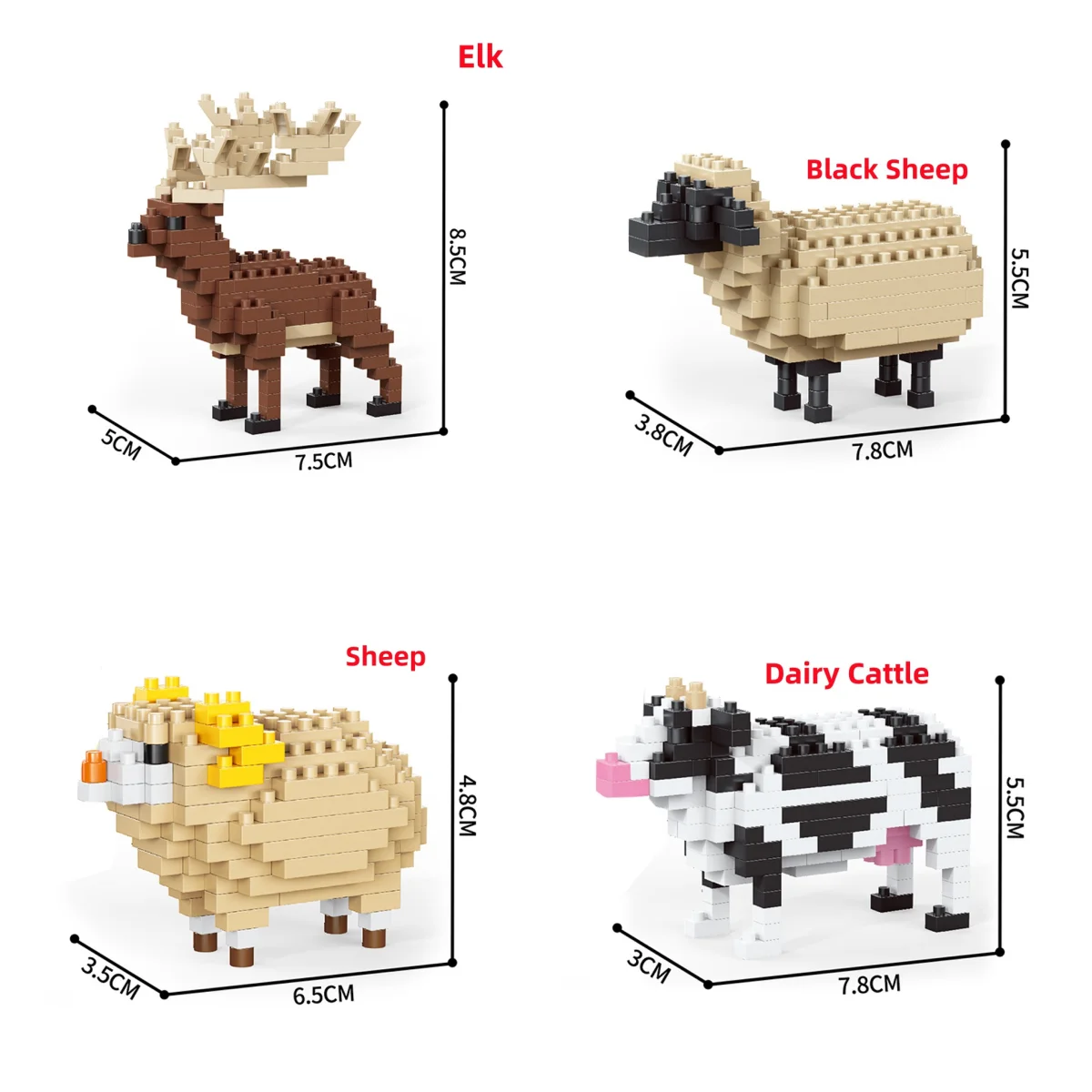 自然動物 3D モデル マイクロミニビルディングブロックキット - 草原の風景、組み立ての楽しみ、コレクタブルフィギュアディスプレイ