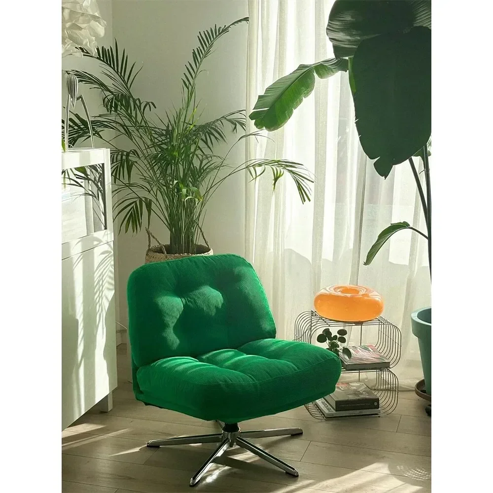 Luxury Single Sofa Chairs Green Corduroy Fabric Home Furniture Living Room Desk Backrest Chair Bedroom Makeup Stool Customized