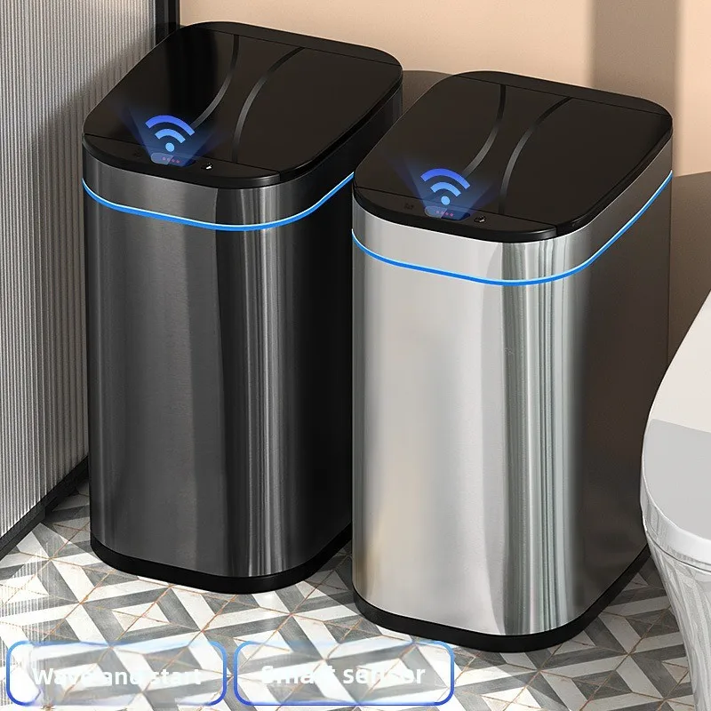 

Интеллектуальное индукционное мусорное ведро для дома, гостиной, спальни, нержавеющая сталь, автоматический туалет, ванная комната, кухня, свет, роскошный ele