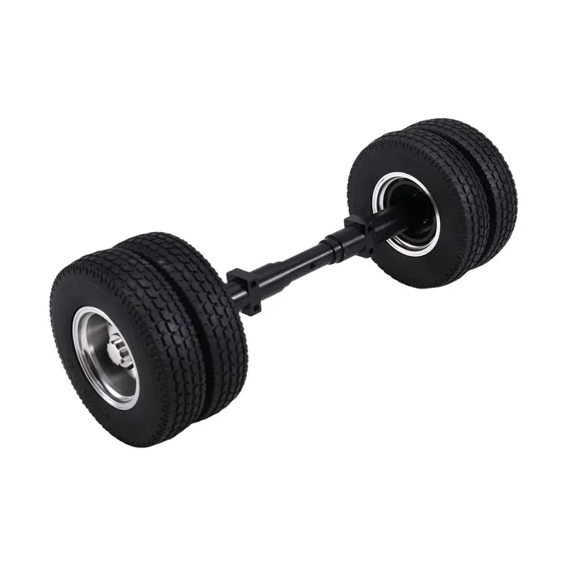 B78B-For 1/14 Tamiya-RC Truck Car 770S 3363 FH16 MAN 4-Piece Rubber Tire Set With No Power Drive Shaft Diy Replacement Parts