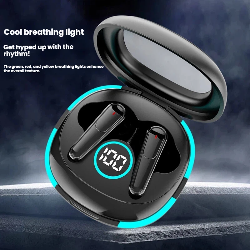Wireless Bluetooth headphones, ANC and ENC noise-canceling headphones, LED digital display, smartphone stereo headphones view 4