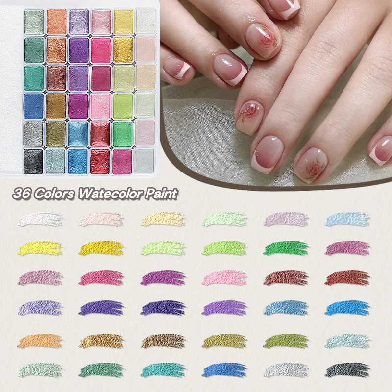 

36 Colors Watercolor Paint Pearlescent Solid Watercolor Set For Drawing Painting Writing Nail Art Creation Art Supplies