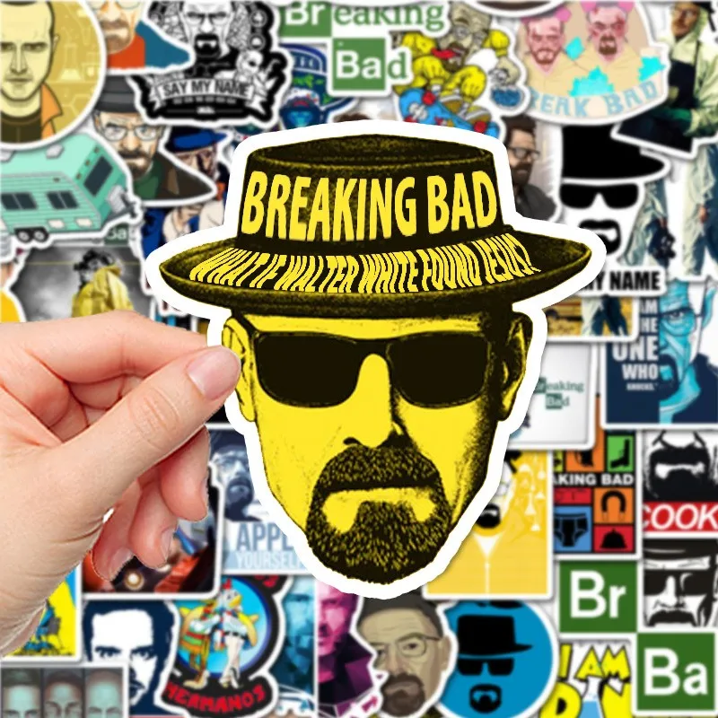 

50pcs TV Show Breaking Bad Stickers for Laptop Skateboard Scrapbooking Waterproof Cool Graffiti Decal Sticker Kid DIY Toy