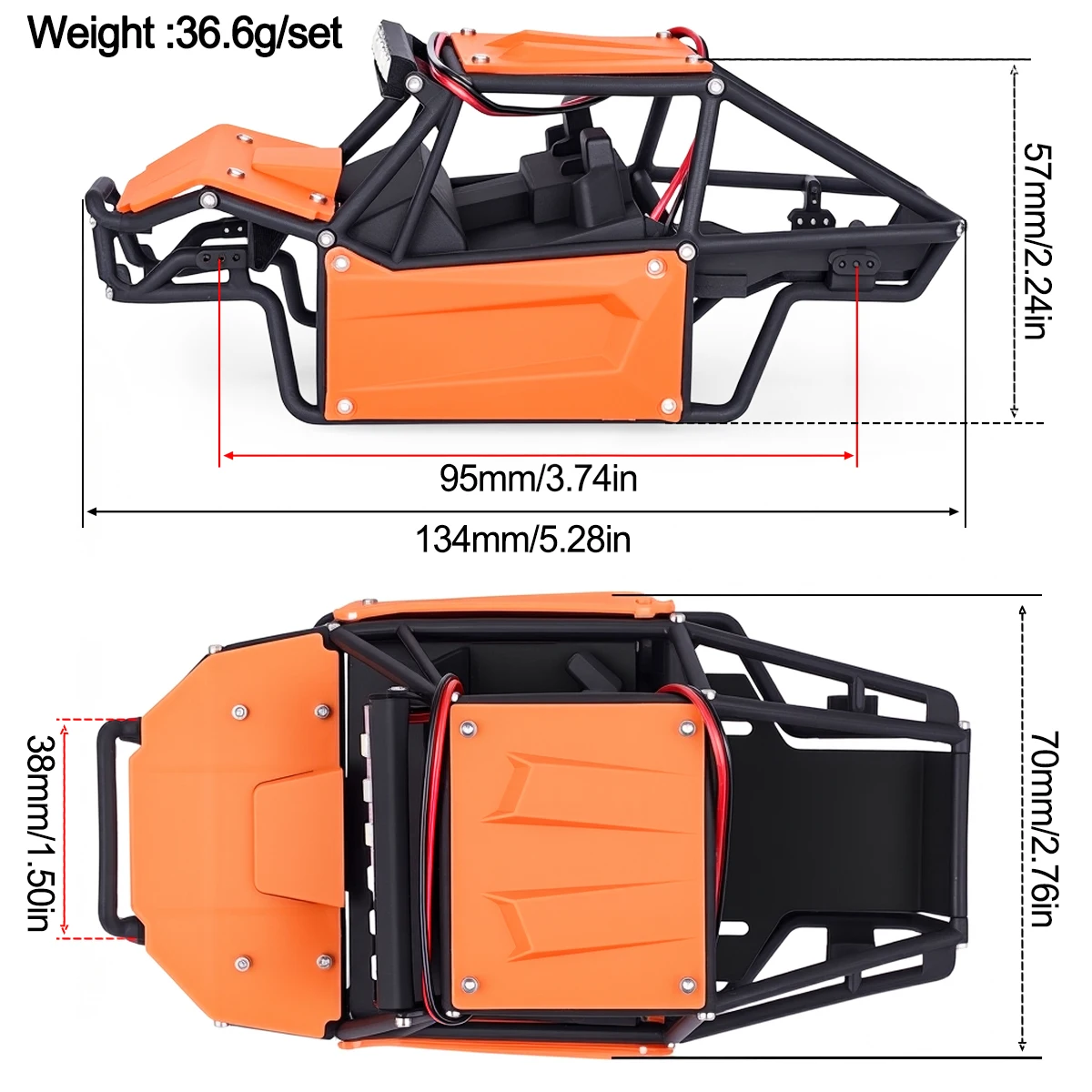 Nylon RC Roll Cage Body Shell Chassis Kit for 1/24 RC Crawler Car  SCX24 C10 JEEP JLU Bronco Upgrade Parts