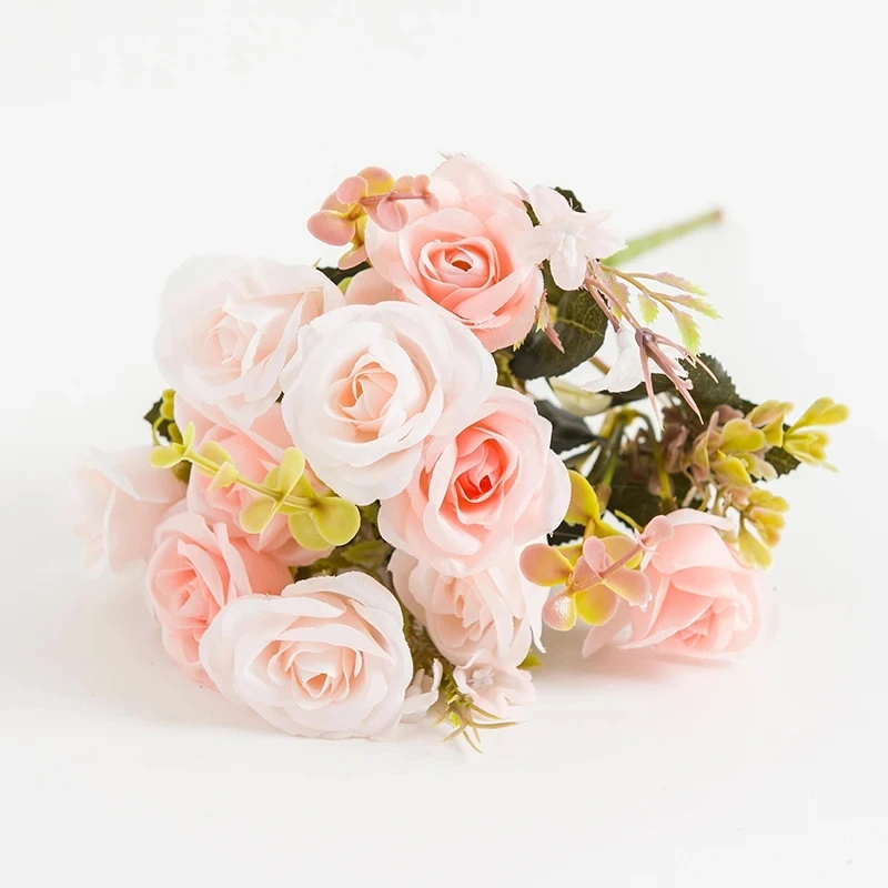 Künstliche Seidenrosen mit Stickerei, Blütenknospen, Dekoration für Zuhause, Geburtstagsfeier, Vase, Outdoor, Valentinstag, Hochzeit, Braut, Fotorequisiten