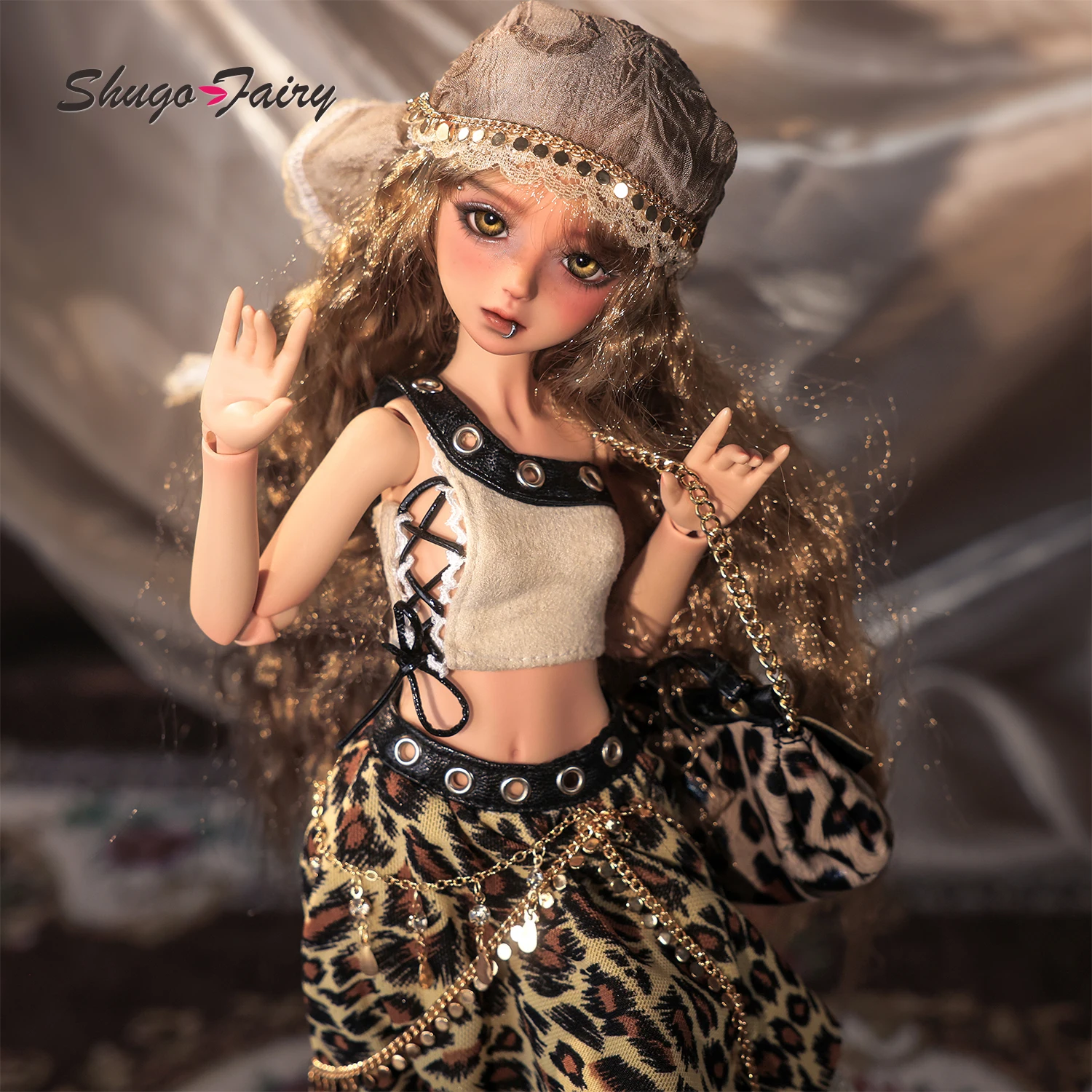 ShugaFairy Nephis A BJD 1/6 Fullset Resin Bohemian Nomadic FortuneTeller Female Leopard Print Skirt Boots FC Ball Jointed Doll
