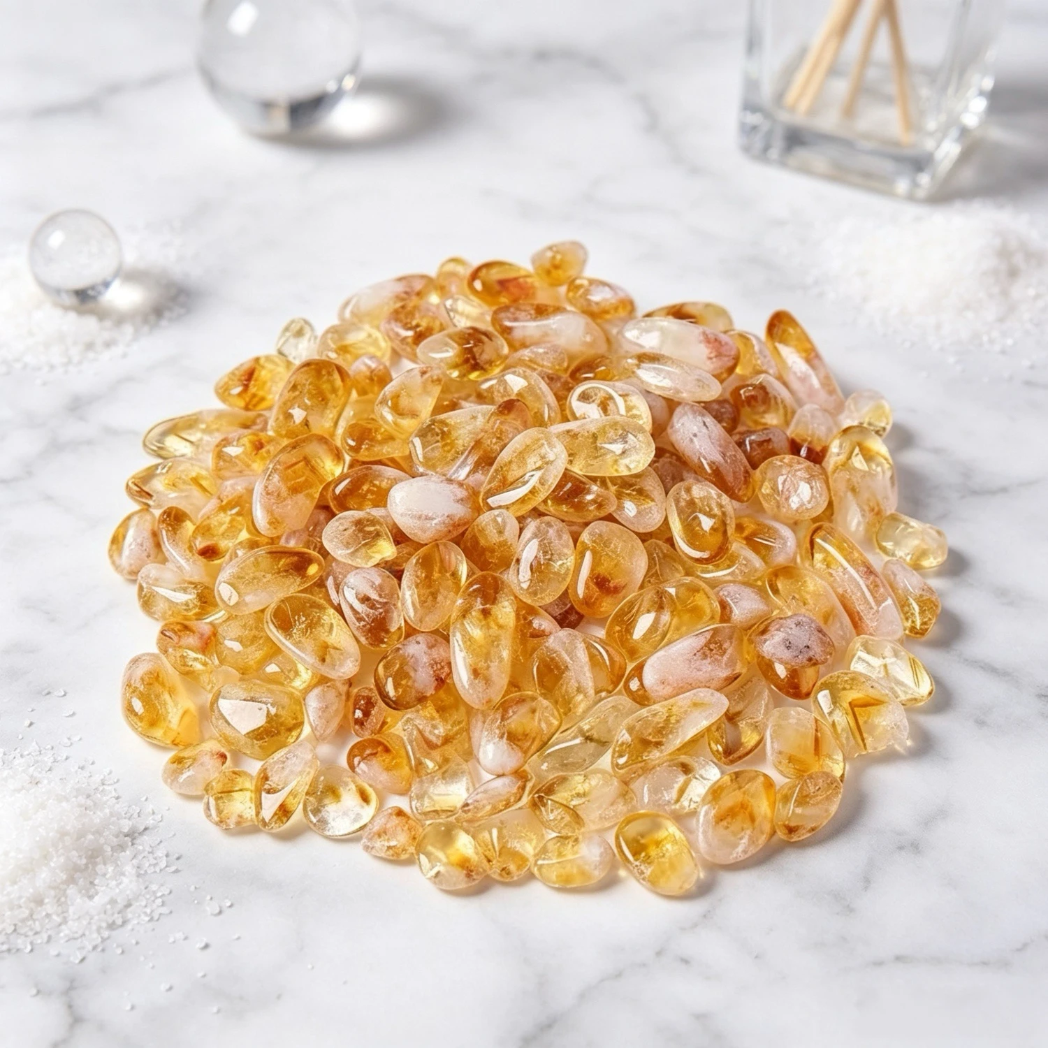 High Quality Natural Brazilian Citrine Tumbled Crystal Granules, Loose Reiki Gemstones for Aquarium Garden DIY Craft Decoration