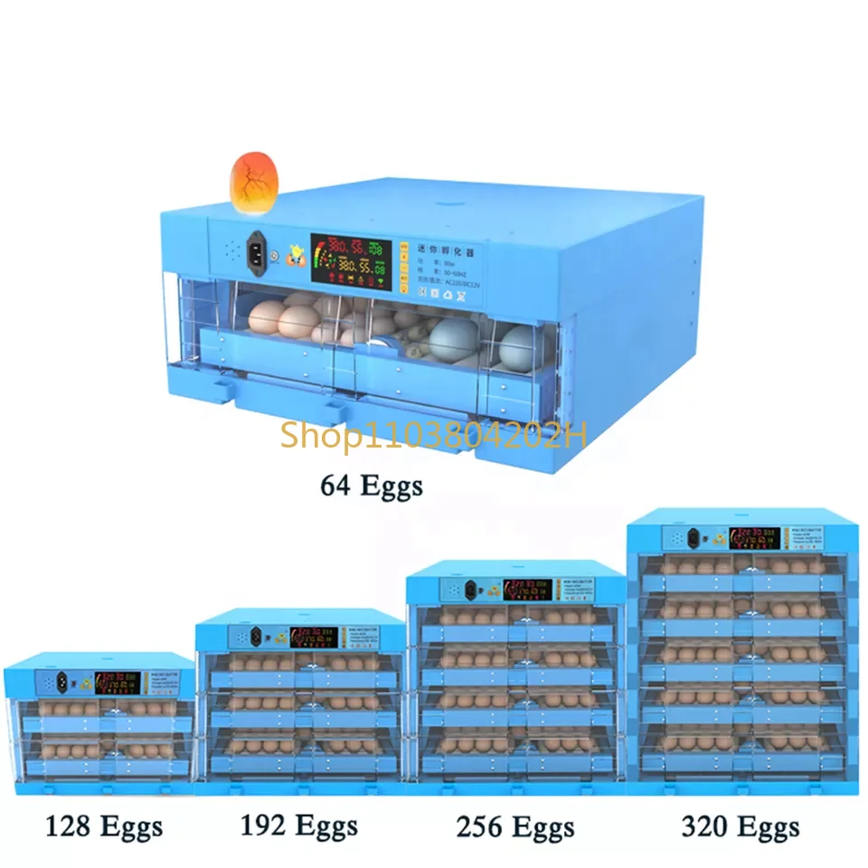 

256 Egg Durable Incubator, ABS Material Mini Incubator Suitable for Variety of Egg Species Hatching, Automatic Egg Turning