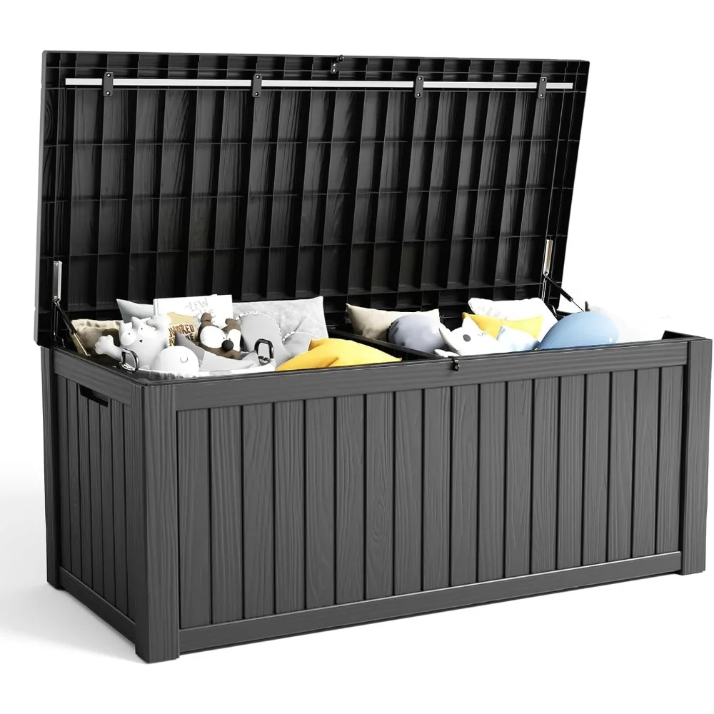 150 Gallon Outdoor Storage Box - Deck Box Waterproof Patio Furniture, Garden Tools, Cushions