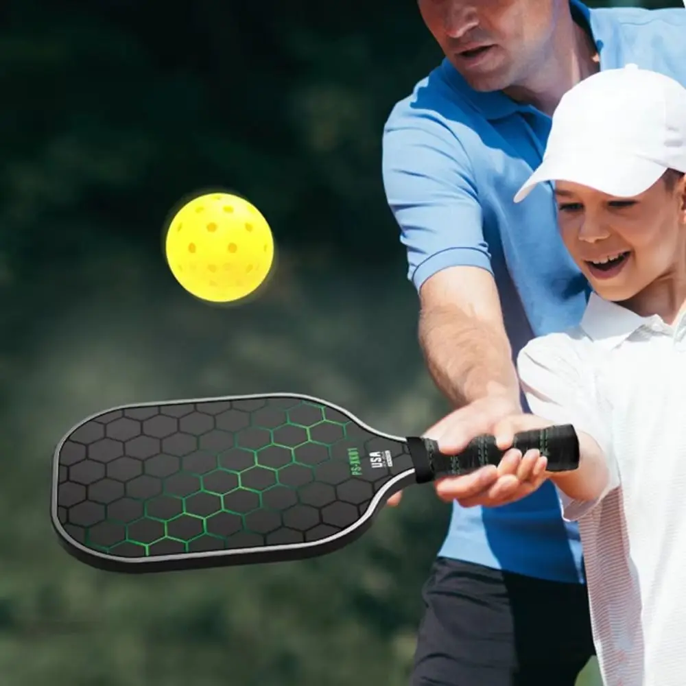 

Fiberglass Surface Pickleball Racket Lightweight Durable Pickleball Paddle Set 4 Balls Ribbed Handle Pickle Ball Rackets