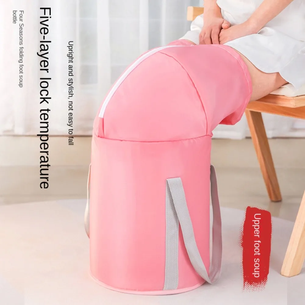 Household Foot Soaking Bag Insulation Bucket Washbasin Foldable Bucket Bag Large Capacity With Handle Foot Spa Basin Winter