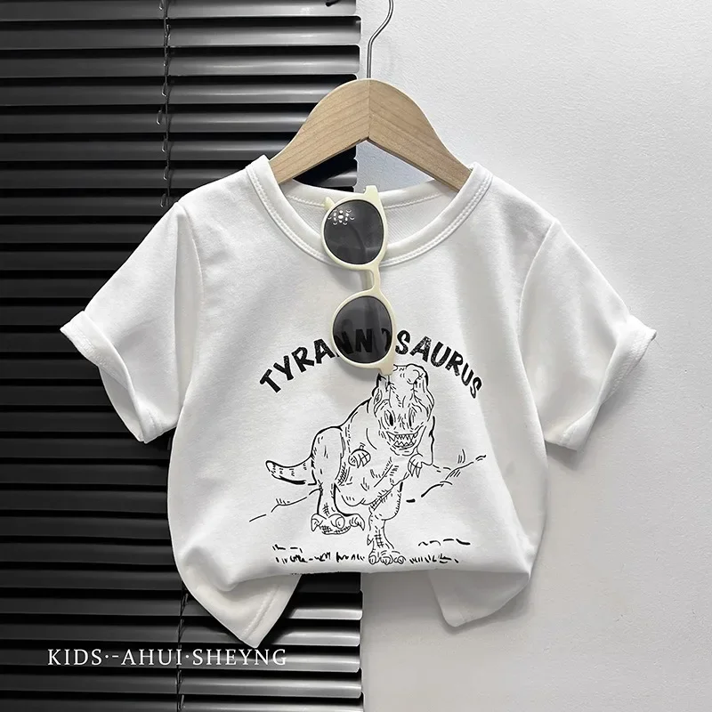 

2024 Baby T-shirt Infant Boy Summer Cotton Cartoon Kids Girl Short Sleeve Casual Top Tees Children's Clothing