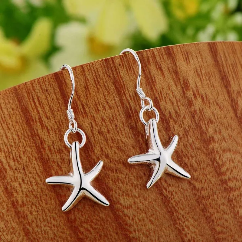 Neue Ohrringe aus 925er-Sterlingsilber, Seestern für Frauen, exquisiter Hochzeitsschmuck, elegante weibliche Accessoires, modische Party-Geschenke