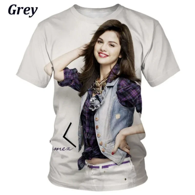 Y2k Selena Gomez Boys and Girls Short Sleeve T-shirt Onlyfans Cosplay Men\'s Clothing Quality Haikyuu T-shirt for Men Cyrus