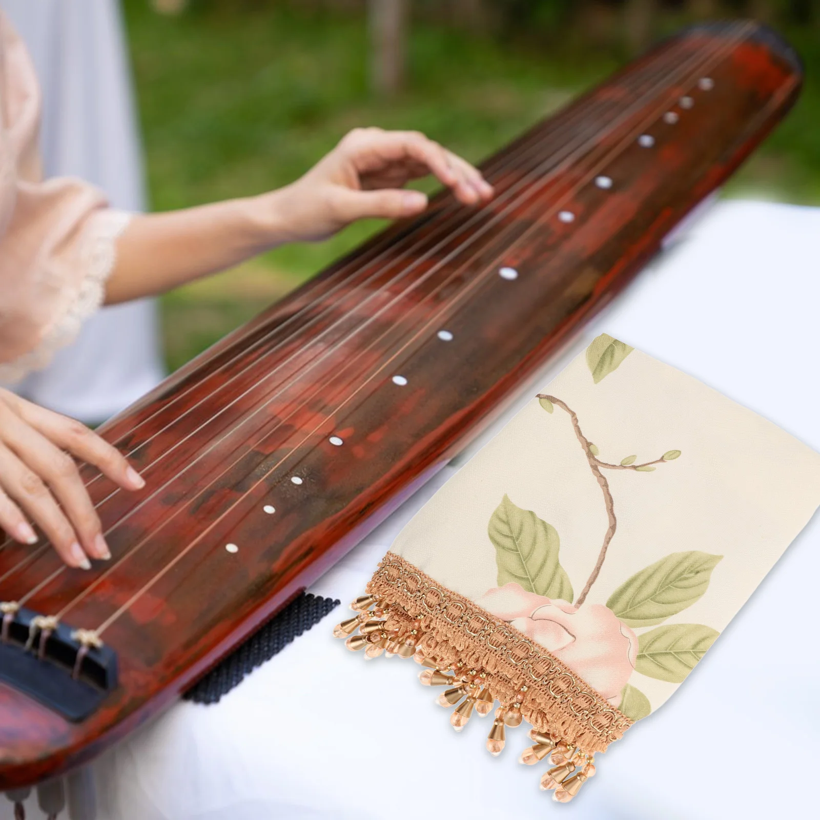 

Guzheng Cotton Linen Foldable Protector For Zither Dust Protection Reusable Music Instrument Cover Universal Stringed Instrument